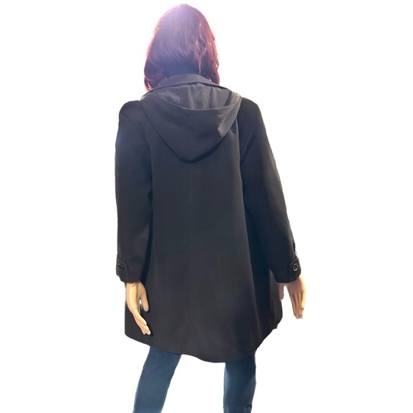 Gallery Black Trench with Detachable Hoodie - Picture 3 of 3